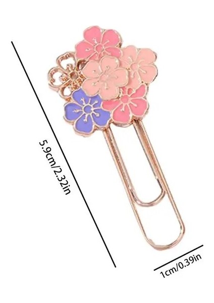 D Sakura Ataşlar Sakura Şekilli Kitap Ayracı Kiraz Çiçeği Ataşlar Sevimli Çiçek Imleri Metal Çiçek Şekilli Ataç (Yurt Dışından)