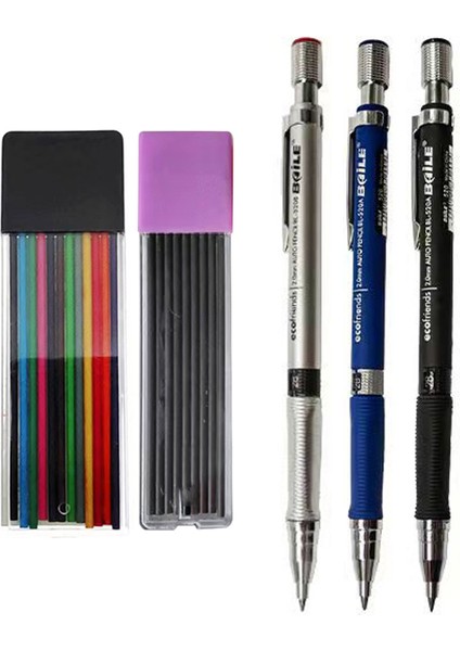 Set D 2.0mm Otomatik Kalem 2b Kurşun Kalem Profesyonel Çizim Yazma Mekanik Kalem Kurşun Kalem Ofis Okul Malzemeleri (Yurt Dışından)