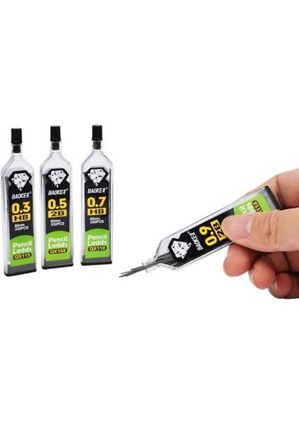 Hb 0.5mm 30 Adet/şişe, Otomatik Kurşun Kalem 2b 2h Hb Kalem Dolum 0.3 Mm/0.5 Mm/0.7mm/0.9 mm Kalem Dolum Öğrenci Yazma Ofisi (Yurt Dışından)