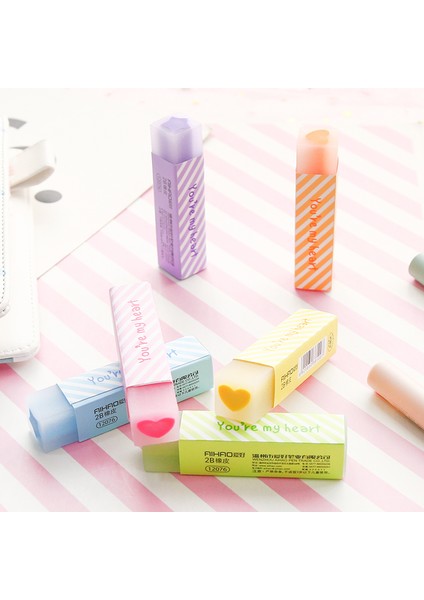 6 Tasarımlar Set 1 Adet Gökkuşağı Renkli Silgi Doldurma ile Güzel Kalp Yıldız Temizleme Düzeltme Araçları Kalemler Ofis Okul A6993 (Yurt Dışından) modelleri