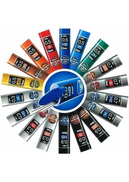 C279 2b 1 Adet Pentel Aın Stein Mekanik Kurşun Kalem Dolum Kurşunu 0.3 0.5 0.7 0.9 4b 3b 2b B Hb H 2h (Yurt Dışından)