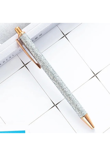 Gül Altın Tükenmez Kalemler Metal Basın Geri Çekilebilir Pürüzsüz Yazma Altın Pembe Kız Hediye Dayanıklı Ofis Okul Malzemeleri Kırtasiye Yazma Kalem (Yurt Dışından)