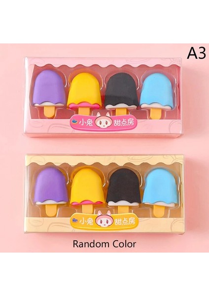 A3 4 Adet Nefis Tatlı Silgi Seti Mini Lolipop Dondurma Popsicle Donuts Çocuklar Için Kauçuk Kalem Silgisi Okul Öğrenci Silgi (Yurt Dışından)