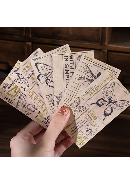 C Dimi 60 Sayfa Retro Toplum Bronzlaşmış Not Defteri Yazılabilir Vintage Bloknot Kelebek Kuşlar Yaratıcı Scrapbooking Kırtasiye Malzemeleri (Yurt Dışından)