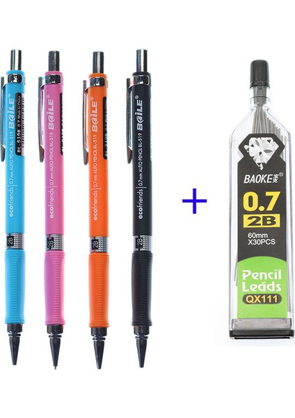 0.7mm 4 1 4 Takım/set, Basın Plastik Aktivite Kalemi Basit 2b Çalışma Kırtasiye Yazma Boyama Çocuklara Hediye 0.5/0.7mm (Yurt Dışından)