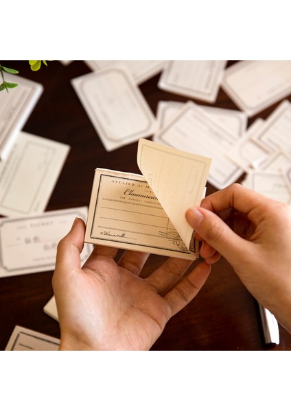 Stil 5 Retro Tarzı Çerçeve Etiketleri Bullet Journal Not Defteri Not Defteri Bloknot Bilet Notları Mesaj Malzemesi Kağıt Okul Ofis Malzemeleri (Yurt Dışından) fırsatları