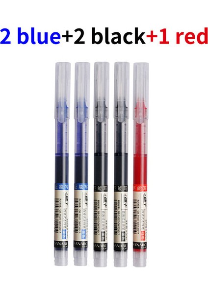 2 Mavi 2 Siyah 1 Kırmızı 5/10 Adet Sınav Imza Tükenmez Kalem 0.5mm Siyah Mavi Mürekkep Yüksek Kapasiteli Jel Kalemler Yazma Okul Ofis Kırtasiye Malzemeleri (Yurt Dışından)