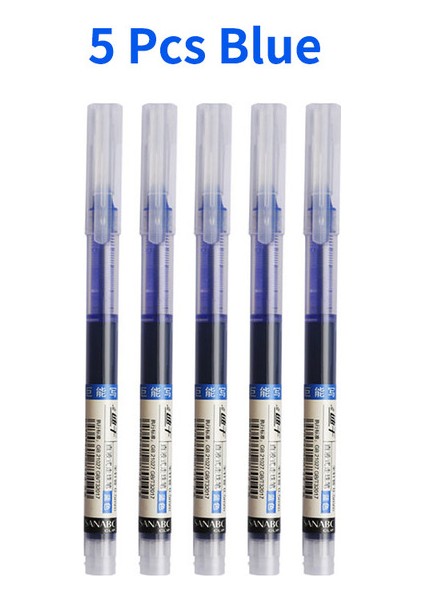 5 Mavi 5/10 Adet Sınav Imza Tükenmez Kalem 0.5mm Siyah Mavi Mürekkep Yüksek Kapasiteli Jel Kalemler Yazma Okul Ofis Kırtasiye Malzemeleri (Yurt Dışından)