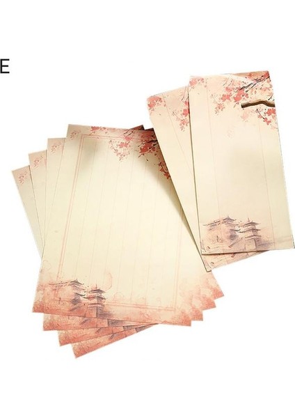 E Güzel Çin Resim Lotus Çiçekleri Mektup Kağıdı Zarf Mektup Yazma Kağıdı Kalın Solmaz (Yurt Dışından)