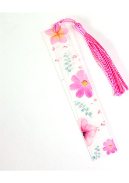 A9 Şeffaf Akrilik Plastik Yer Imleri Güzel Çiçekler Cetvel Şerit Sevimli Yer Imleri Okul Öğrenci Işareti Şeritler Kızlar Sevimli Indeks Etiketleri (Yurt Dışından)