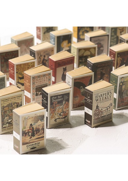 Rastgele 122 Yaprak Vintage Kitap Şekli Not Defteri Mini Yırtılabilir Yapışkan Notlar Not Kağıdı Kawaii Kırtasiye Not Defteri Ofis Okul Malzemeleri (Yurt Dışından)
