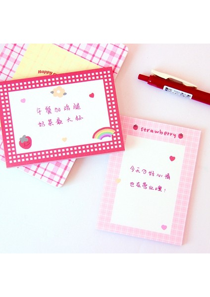 C 50 Yaprak Sevimli Pembe Çilek Bloknot Kawaii Kırtasiye Yapışkan Olmayan Notlar Taşınabilir Not Defteri Okul Ofis Arzı Papeleria (Yurt Dışından)
