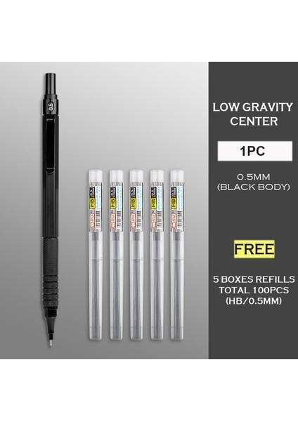 37201 Blk 0.5mm Mg 0.5mm/0.7mm Silgili Kurşun Mekanik Kurşun Kalem Molandi Otomatik Grafik Kalem Yaratıcı Modelleme Öğrenci Kırtasiye (Yurt Dışından)