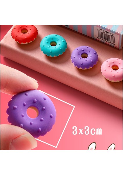 Donuts Set 4 Adet/paket Nefis Tatlı Silgi Seti Mini Lolipop Dondurma Popsicle Donuts Çocuklar Okul Öğrencileri Için Kauçuk Kalem Silgisi (Yurt Dışından) indirimleri