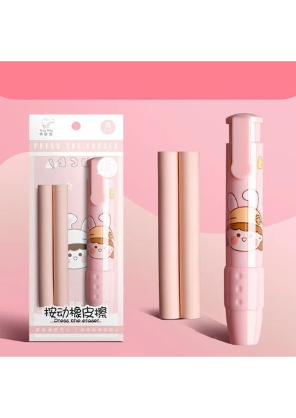 Pembe Set Presleme Karikatür Kurşun Kalem Silgisi Kalem Tipi Sevimli Silgi Değiştirilebilir Kauçuk Çekirdek Okul Öğrenci Kauçuk Silgi Çocuk Hediyeler Ofis Silgi (Yurt Dışından)