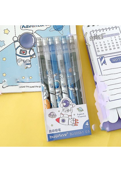 H 4/6 Adet 0.5mm Mekanik Kurşun Kalemler Kawaii Otomatik Silgili Kalemler Öğrenciler Kırtasiye Yazma Aracı Okul Ofis Basın Kalemler (Yurt Dışından)