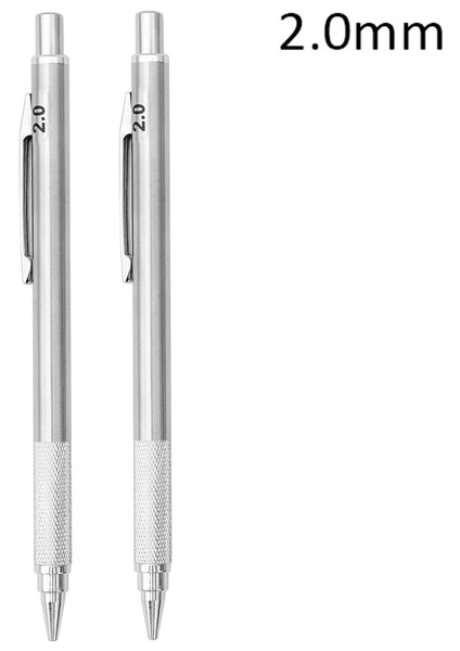 2 Adet 2.0mm Kalem Metal Mekanik Kurşun Kalem Seti 0.3 0.5 0.9 1.3 2.0mm Hb Talepleri ile Sanat Çizim Boyama Otomatik Kalem Ofis Okul Kırtasiye (Yurt Dışından)