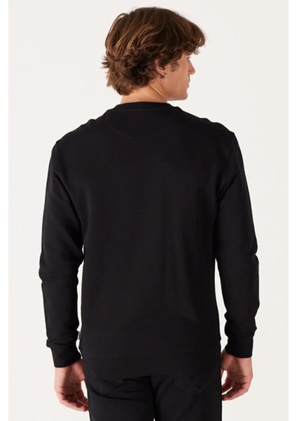 W646H1001 Siyah Wrangler Baskılı Bisiklet Yaka Erkek Sweat indirimleri