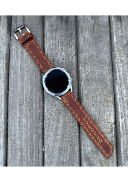 20MM Samsung Galaxy Watch 3 4 5 6 Pro Classic Hakiki Astarlı Deri Akıllı Saat Kordonu