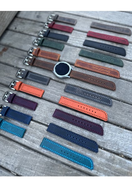 20MM Samsung Galaxy Watch 3 4 5 6 Pro Classic Hakiki Astarlı Deri Akıllı Saat Kordonu modelleri