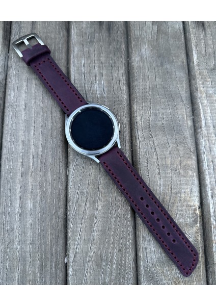 20MM Samsung Galaxy Watch 3 4 5 6 Pro Classic Hakiki Astarlı Deri Akıllı Saat Kordonu