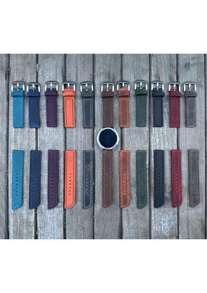 20MM Samsung Galaxy Watch 3 4 5 6 Pro Classic Hakiki Astarlı Deri Akıllı Saat Kordonu fiyatları