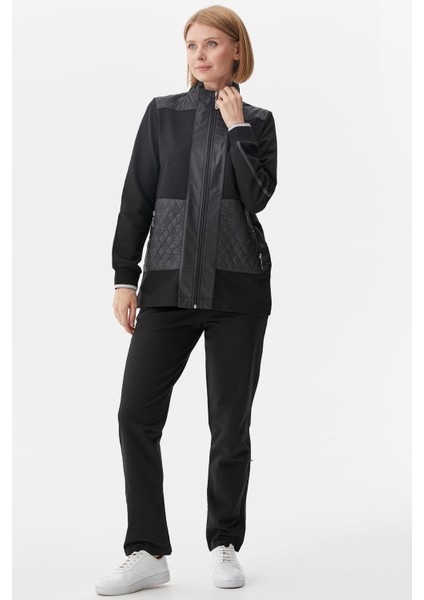 Kapitone Kombinli Dik Yaka Eşofman Takım - Siyah modelleri