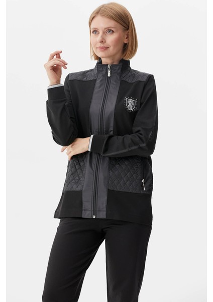 Kapitone Kombinli Dik Yaka Eşofman Takım - Siyah fırsatları