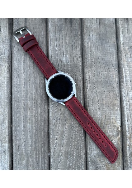 22MM Samsung Galaxy Watch 3 4 5 6 Pro Classic Hakiki Astarlı Deri Akıllı Saat Kordonu