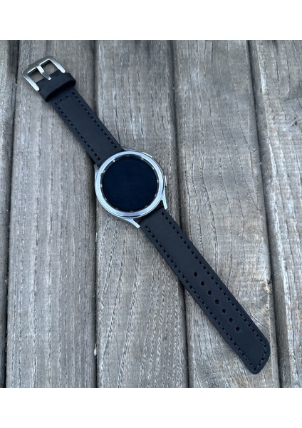 22MM Samsung Galaxy Watch 3 4 5 6 Pro Classic Hakiki Astarlı Deri Akıllı Saat Kordonu