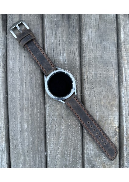 22MM Samsung Galaxy Watch 3 4 5 6 Pro Classic Hakiki Astarlı Deri Akıllı Saat Kordonu