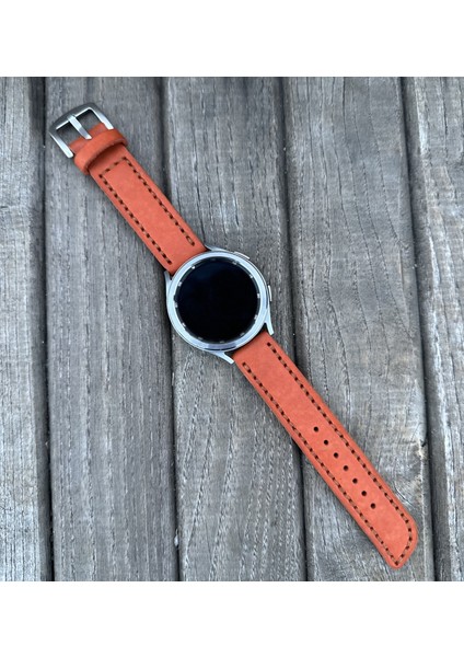 22MM Samsung Galaxy Watch 3 4 5 6 Pro Classic Hakiki Astarlı Deri Akıllı Saat Kordonu