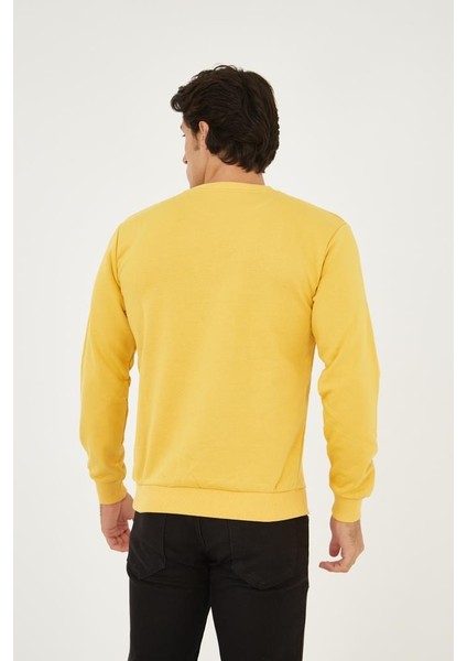 Bisiklet Yaka Ön Detaylı Basic Sweatshirt