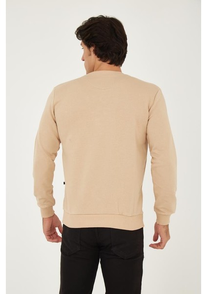 Bisiklet Yaka Ön Detaylı Basic Sweatshirt