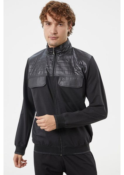 Kapitone Dik Yaka Fermuarlı Eşofman Takım - Siyah fiyatları