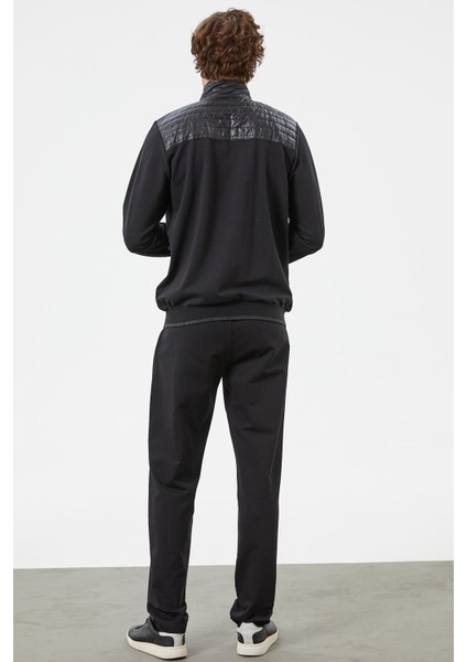 Kapitone Dik Yaka Fermuarlı Eşofman Takım - Siyah indirimleri