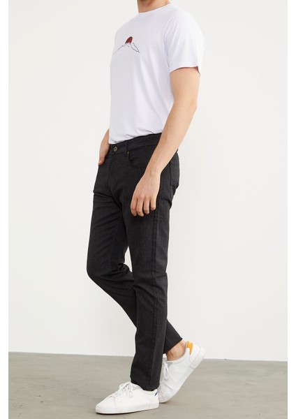 Kot Görünümlü Beş Cep Pantolon - Siyah