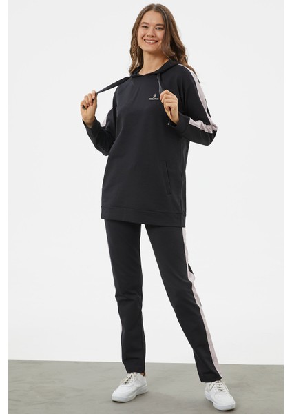 Çift Renk Kapüşonlu Eşofman Takım - Siyah fiyatları