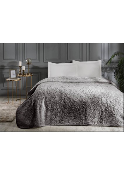 Trendy Çift Kişilik Battaniye Koyu Gri 220X240