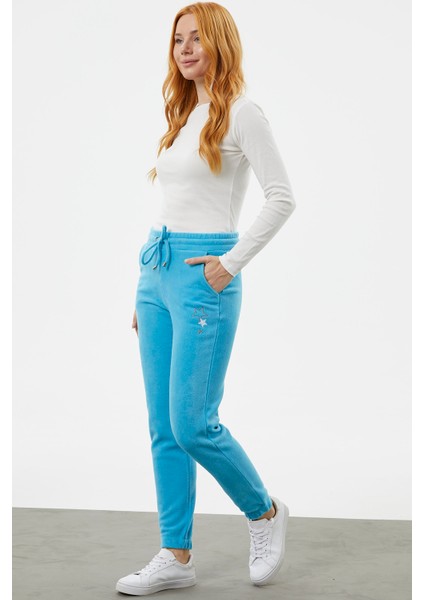 Beli Lastikli Jogger Eşofman Altı - Turkuaz fırsatları