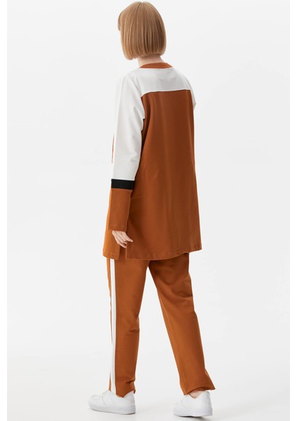 Rahat Kalıp Üçlü Tunik Eşofman Takım - Tarçın indirimleri