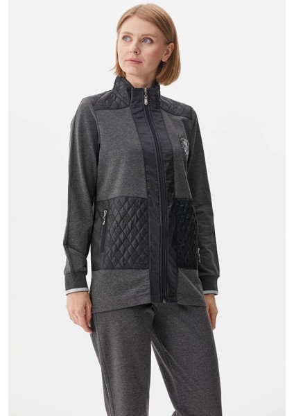 Kapitone Kombinli Dik Yaka Eşofman Takım - Antrasit fiyatları