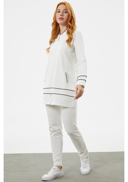 Büyük Beden Tunik Eşofman Takım - Ekru modelleri