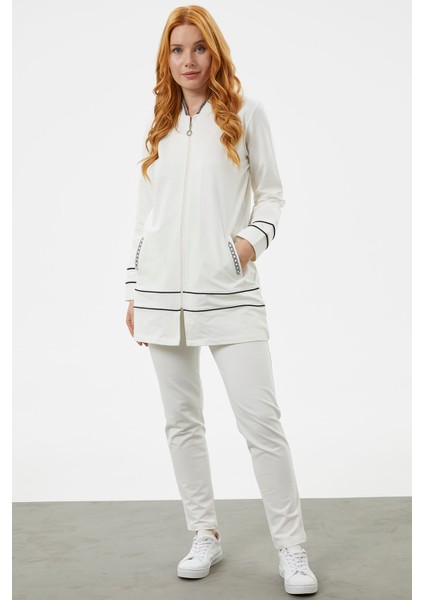 Büyük Beden Tunik Eşofman Takım - Ekru fırsatları