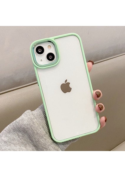 iPhone 15 Uyumlu Kılıf Metal Buton ve Kamera Çerçeveli Kenarları Silikon Arkası Sert Titanium Case