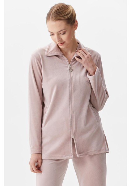 Geniş Kalıp Kadife Tunik Eşofman Takım - Pudra fiyatları