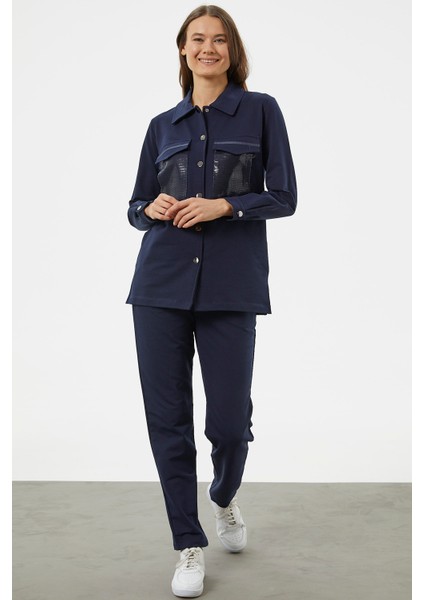 Çıtçıtlı Cep Detaylı Tunik Eşofman Takım - Lacivert fiyatları