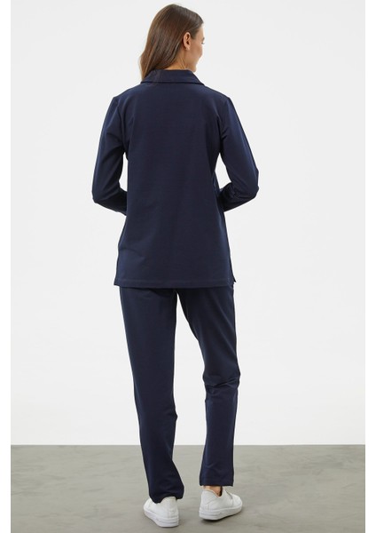 Çıtçıtlı Cep Detaylı Tunik Eşofman Takım - Lacivert indirimleri