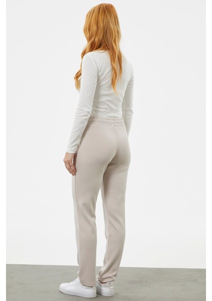 Beli Kalın Lastikli Eşofman Altı - Bej modelleri