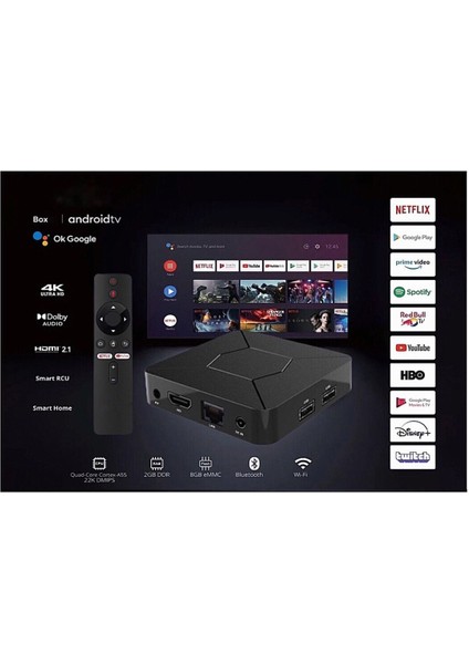 4K Android Box 5g - Media Player & IpTV Box - Internet TV / Akıllı TV Kutusu ( ATV Rom )